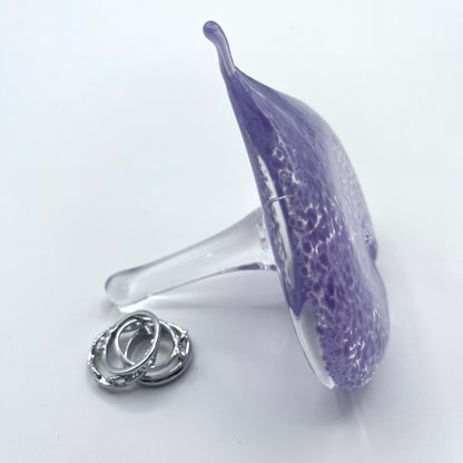 Glass Heart Ring Stand and Jewelry Holder