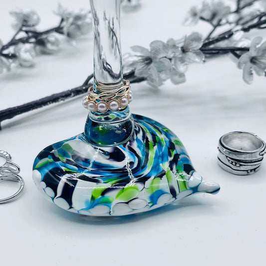 Glass Heart Ring Stand and Jewelry Holder
