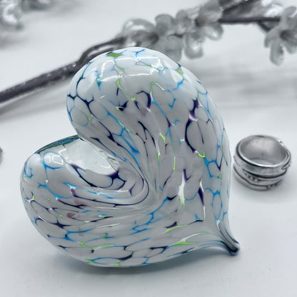Glass Heart Ring Stand and Jewelry Holder