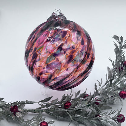 Blown Glass Ornament Sunset Spiral Twist