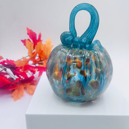 Glass Pumpkin Silver and Gold