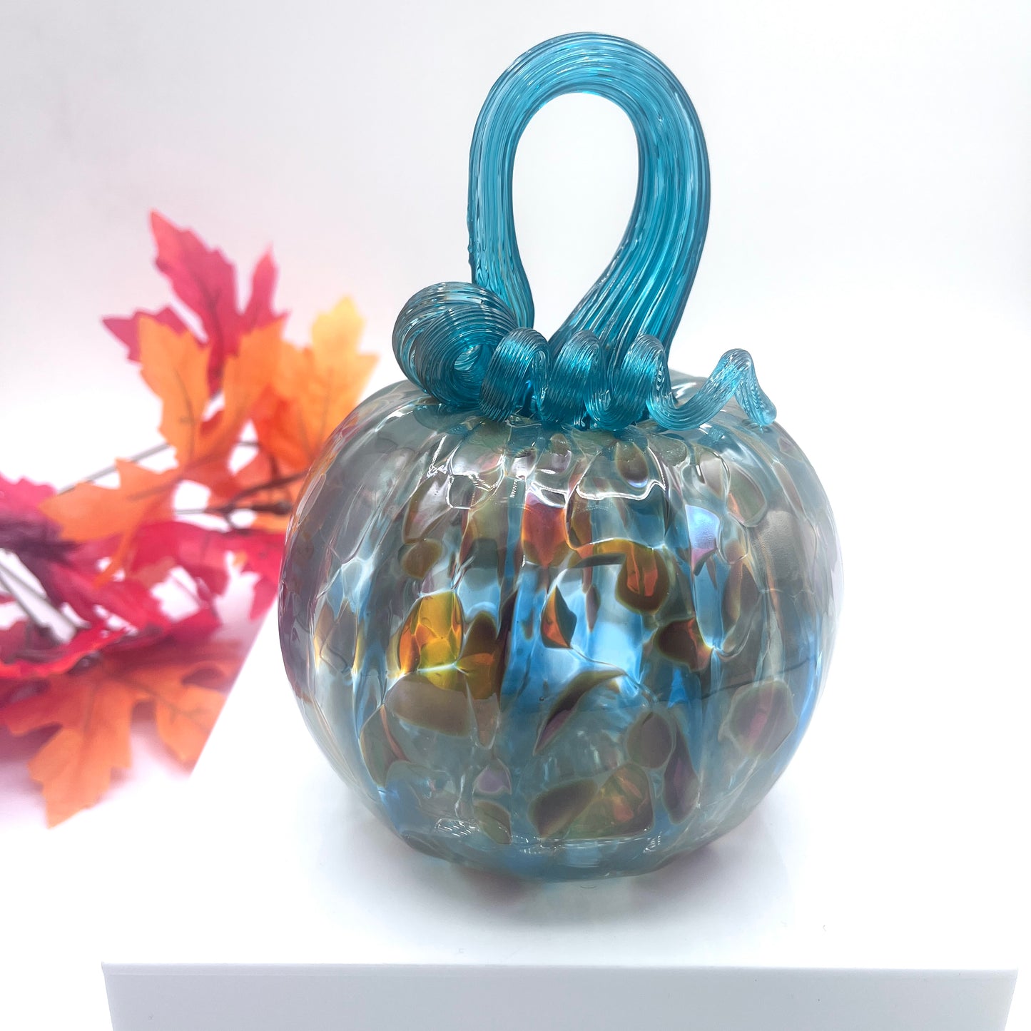 Glass Pumpkin Silver and Gold