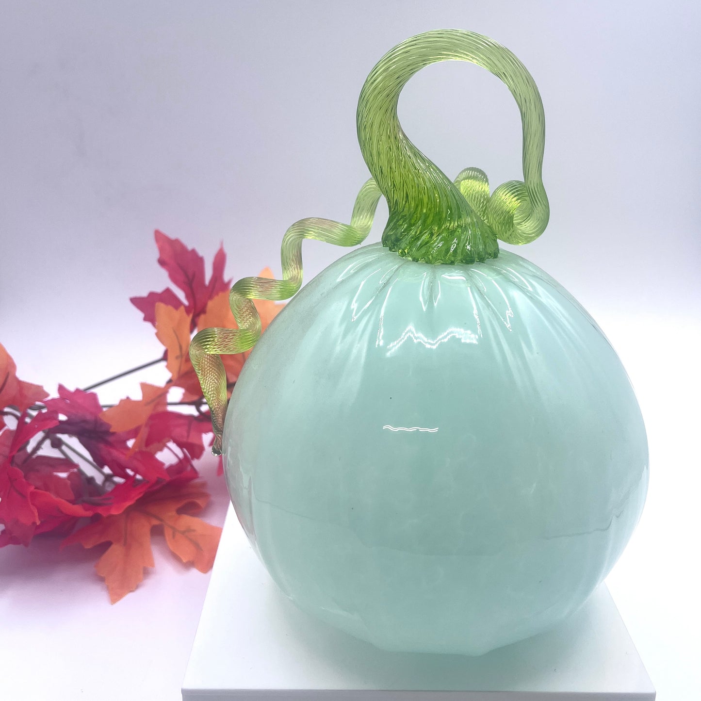 Glass Pumpkin Celedon Large