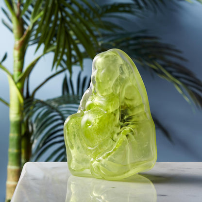 Olive Hand Blown Glass Buddha Light