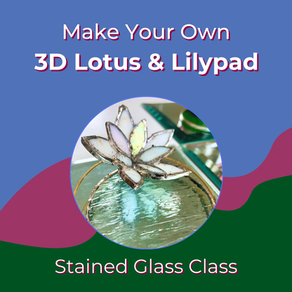 3D lotus on a flat leaf lilypad