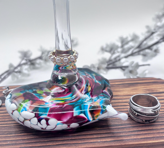 Glass Heart Ring Stand and Jewelry Holder
