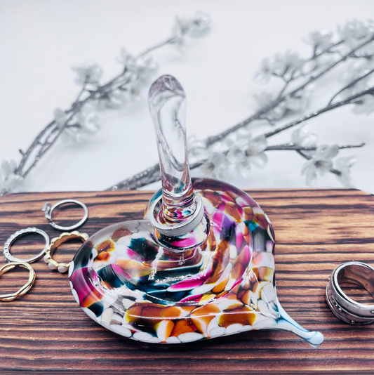 Glass Heart Ring Stand and Jewelry Holder