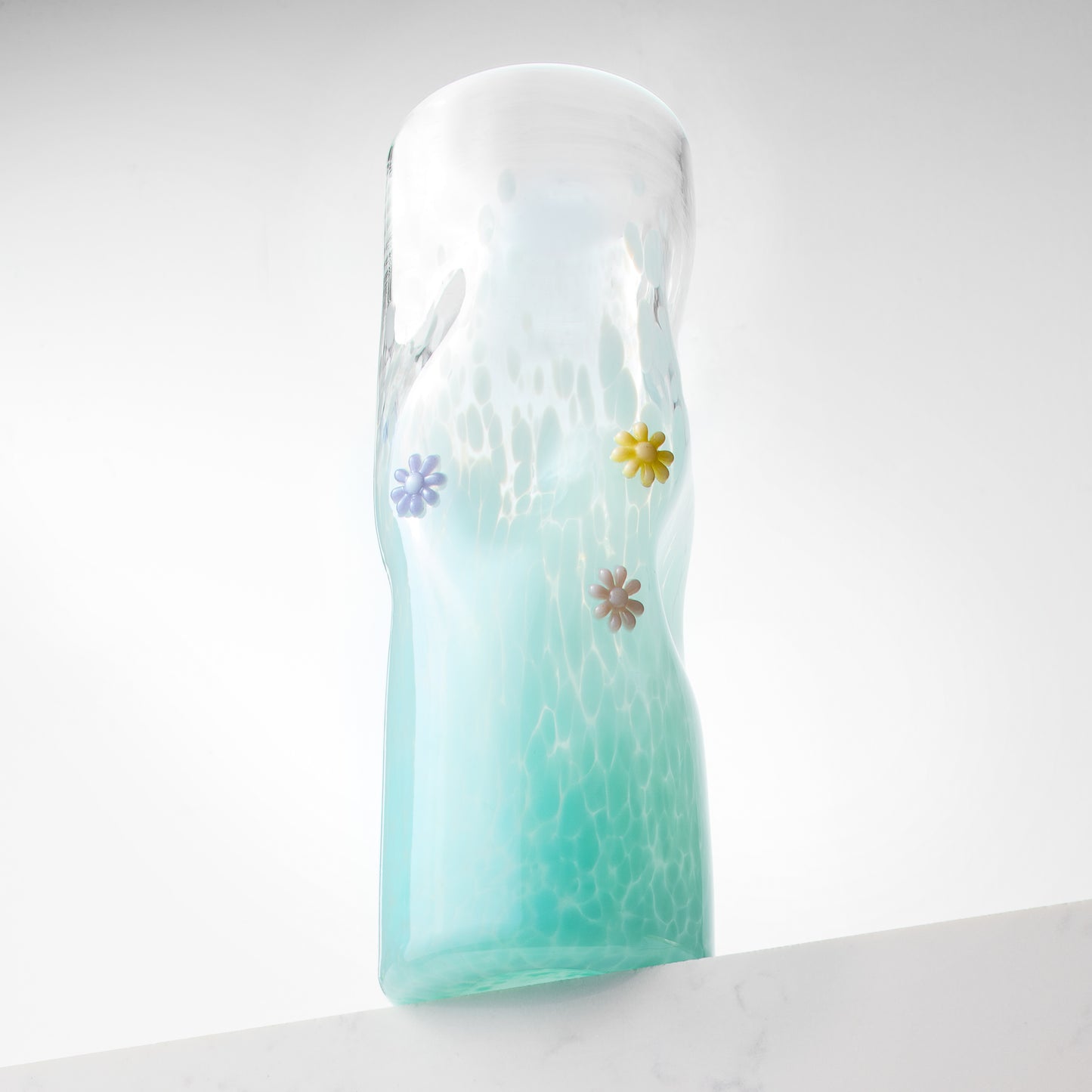 Hand Blown Flower Art Glass Vase