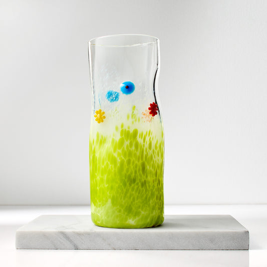 Hand Blown Flower Art Glass Vase