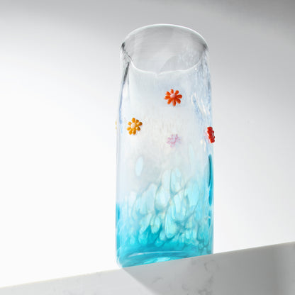 Hand Blown Flower Art Glass Vase