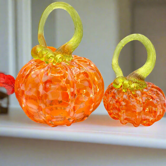 Fall Special Glass Pumpkin Orange Creamsicle Home Decor