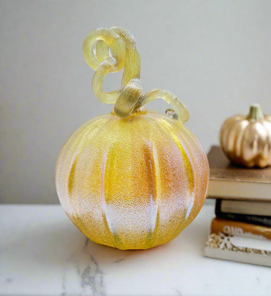 Fall Special Glass Pumpkin Golden Lustre Home Decor