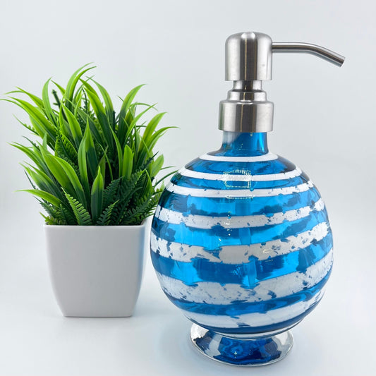 Aqua Boho Spiral Soap Dispenser | Vanity Bottle | Ready to Ship