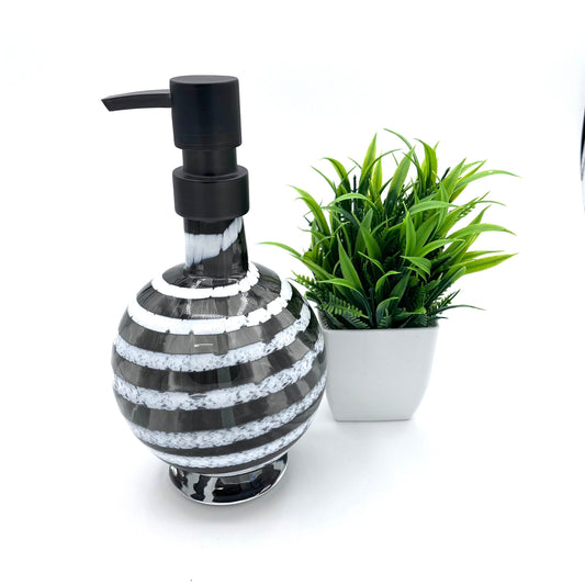 Gray Boho Spiral Soap Dispenser | Vanity Bottle | Ready to Ship