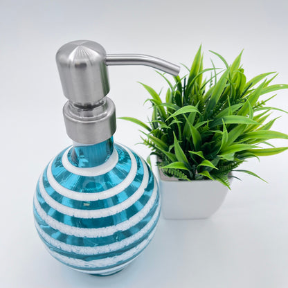 Teal Boho Spiral Soap Dispenser | Vanity Bottle | Ready to Ship