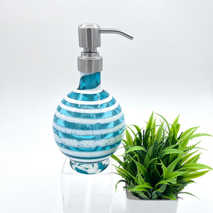 Teal Boho Spiral Soap Dispenser | Vanity Bottle | Ready to Ship