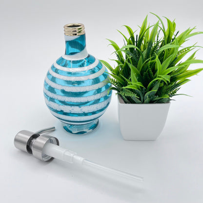 Teal Boho Spiral Soap Dispenser | Vanity Bottle | Ready to Ship