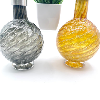 Gold or Gray Marbled Hand Blown Glass Soap Dispenser