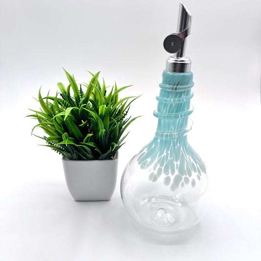 Celadon Oil & Vinegar Spiral Neck Drizzler Cruet Bottle