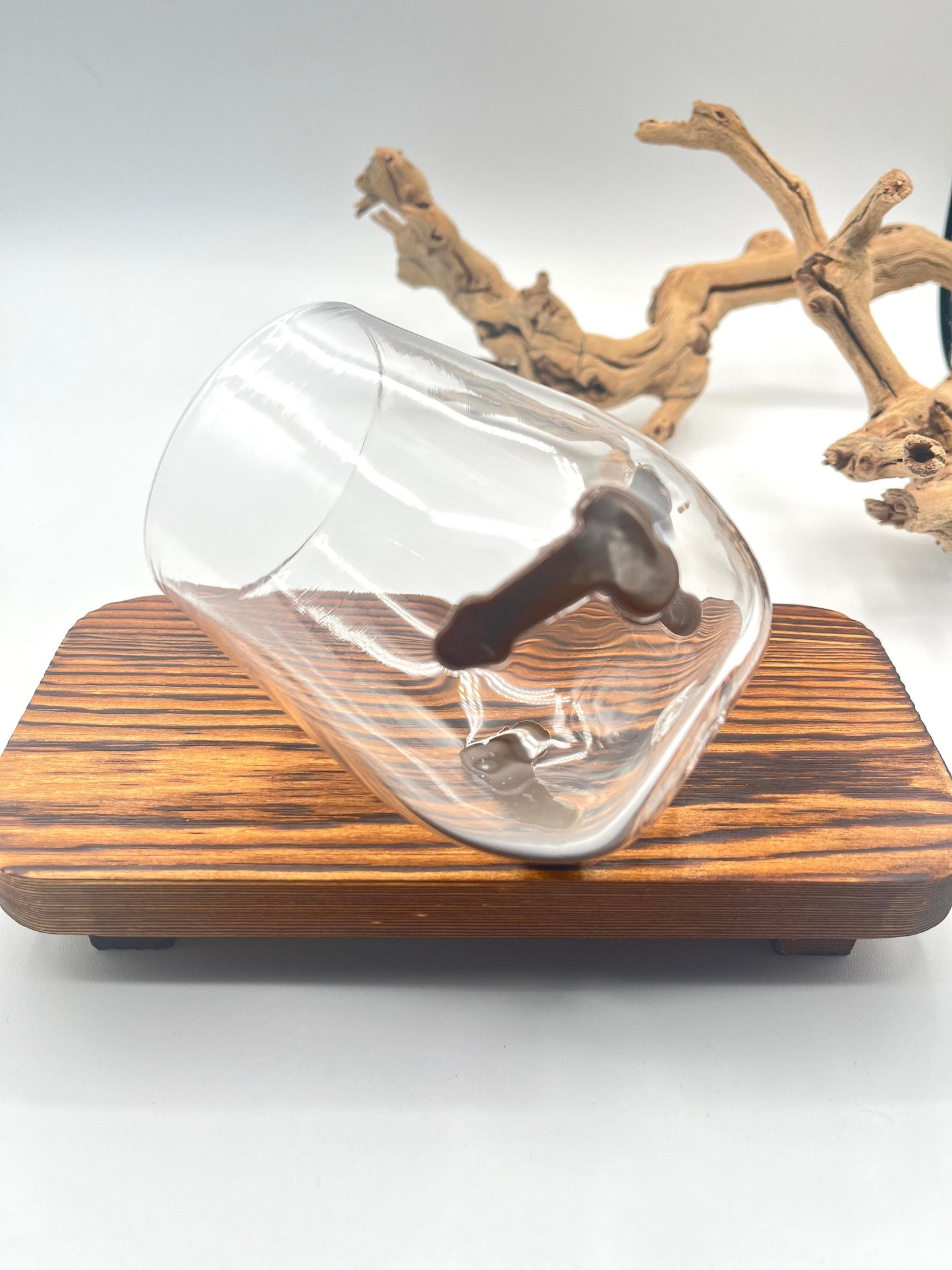 Hand Blown Stemless Wine Glass Dick Cup | Bachelorette |Bachelor | Party Favor