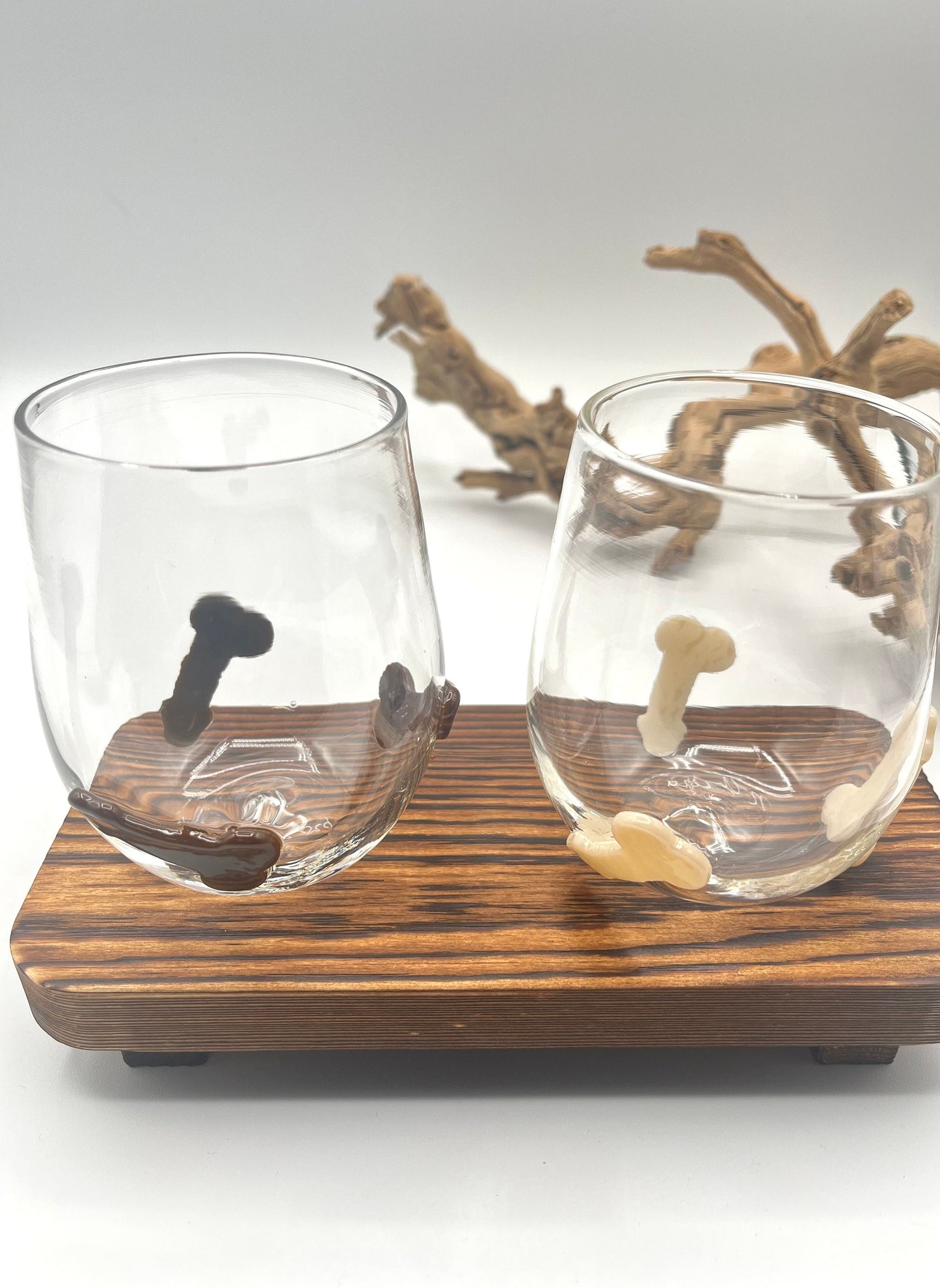 Hand Blown Stemless Wine Glass Dick Cup | Bachelorette |Bachelor | Party Favor