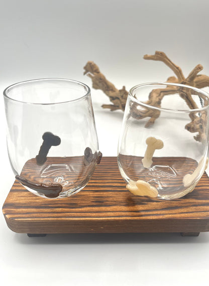 Hand Blown Stemless Wine Glass Dick Cup | Bachelorette |Bachelor | Party Favor