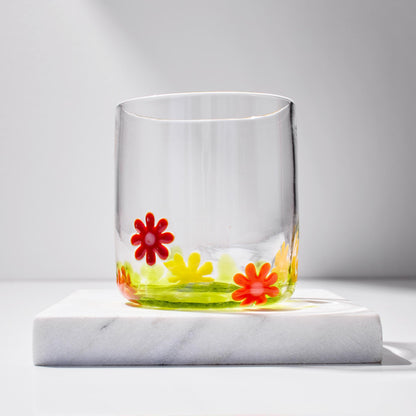 Hand Blown Whiskey Glasses | Flower Power | Made in Rhode Island.