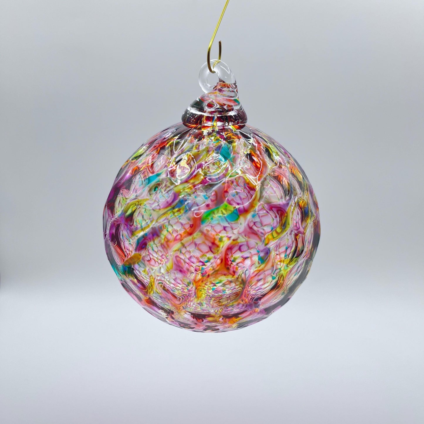 Rainbow Diamond Blown Glass Ornament