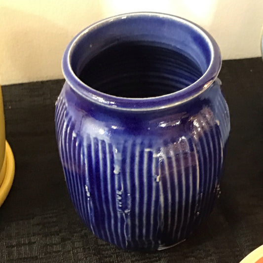 Large blue vase