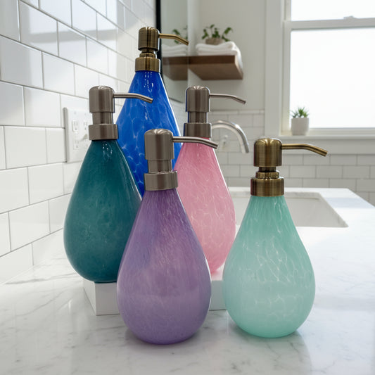 Pastel Series Handblown Glass Soap Dispensers